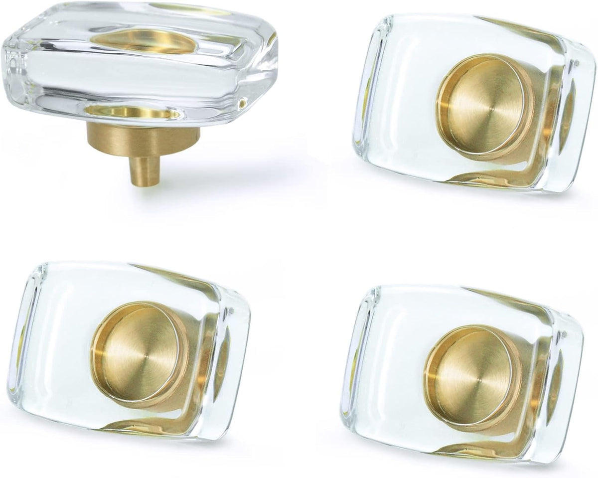 Rectangle Crystal Cabinet Knobs, Set of 4 - Default Title - image 1