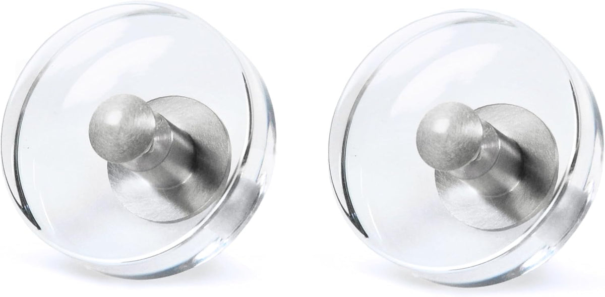 Large Acrylic Cabinet Knobs, Set of 2 - Silver / Round - image 1