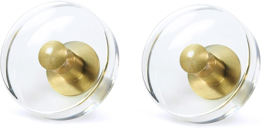 Large Acrylic Cabinet Knobs, Set of 2 - Gold / Round - image 1