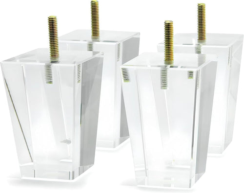 4-Inch Square Acrylic Furniture Legs, Set of 4 - Default Title - image 1