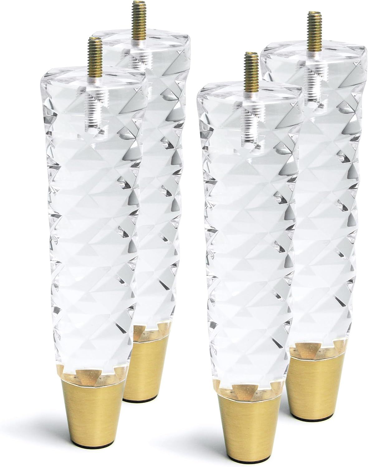 Diamond-Pattern Acrylic Furniture Legs, Set of 4 - 7.8inch - image 1