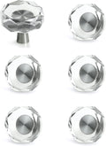 Crystal Cabinet Knobs with Brushed Nickel Base - 6 Pack / Polygon - image 1