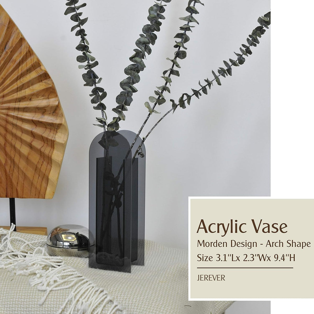 Modern Arch Acrylic Vase - Black - image 2