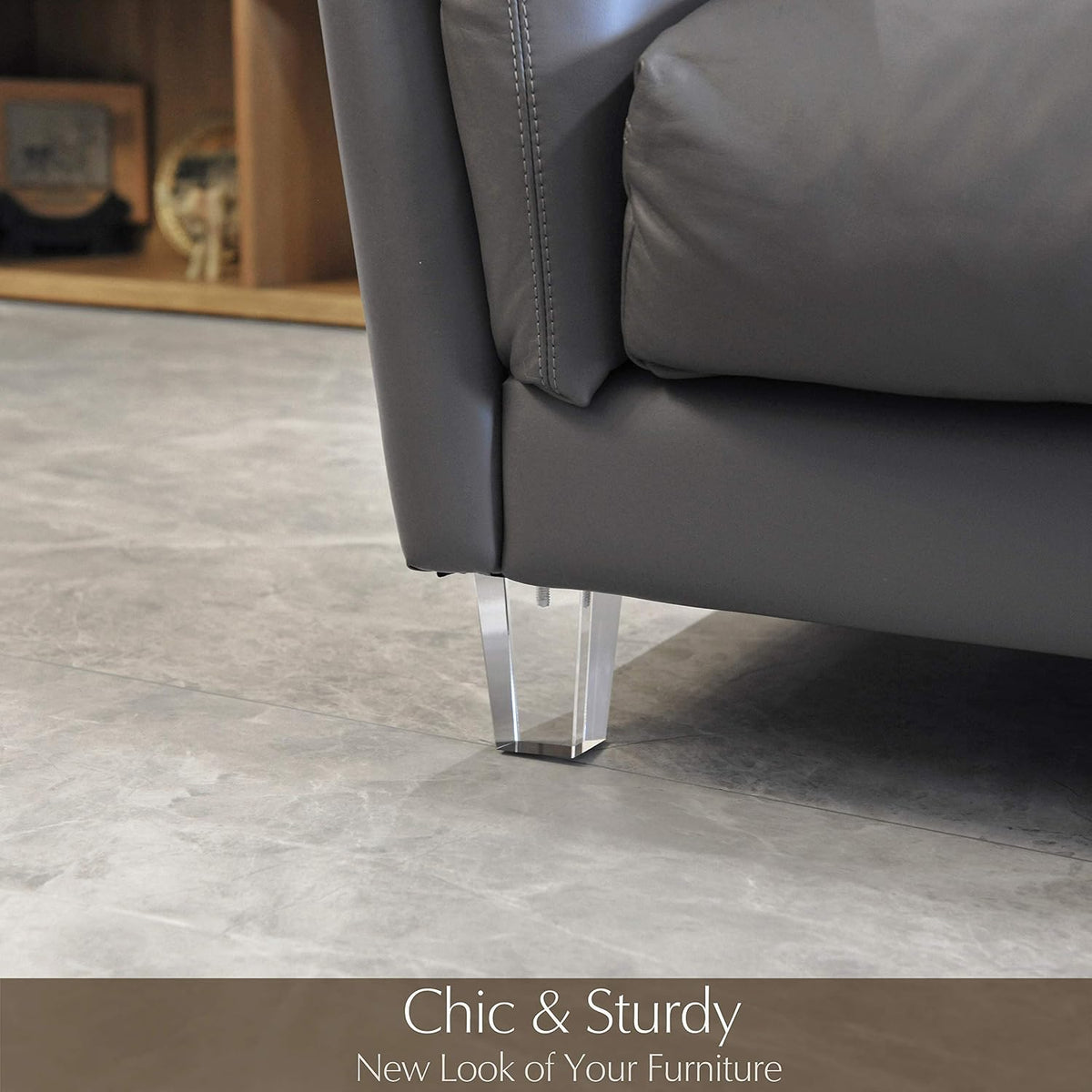 4-Inch Square Acrylic Furniture Legs, Set of 4 - Default Title - image 3