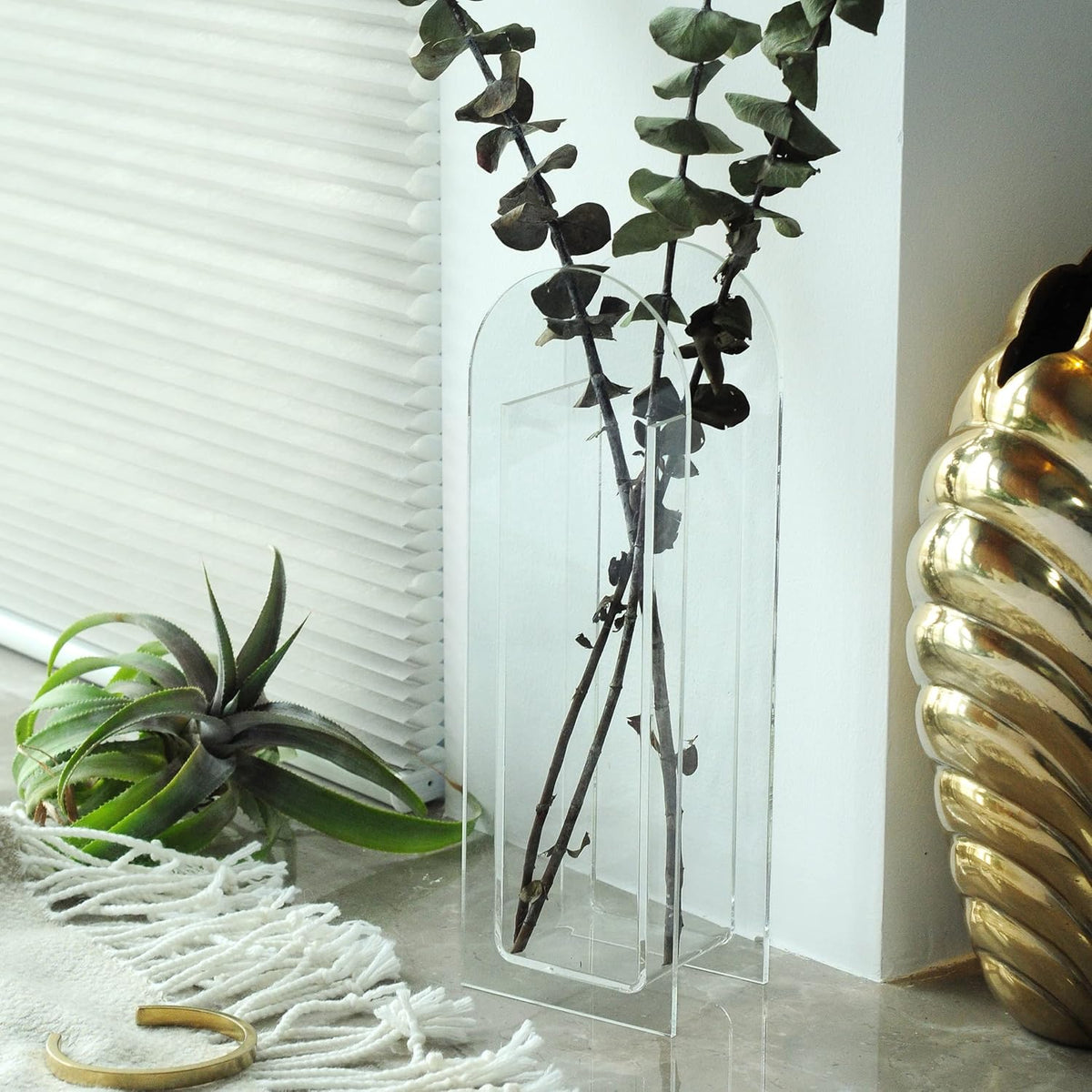 Modern Arch Acrylic Vase - Clear - image 1