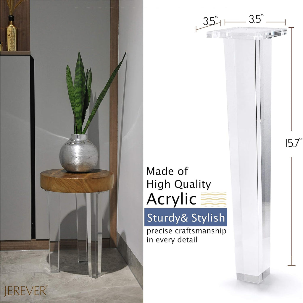 16-Inch Square Acrylic Furniture Legs, Set of 4 - Square Leg - image 3