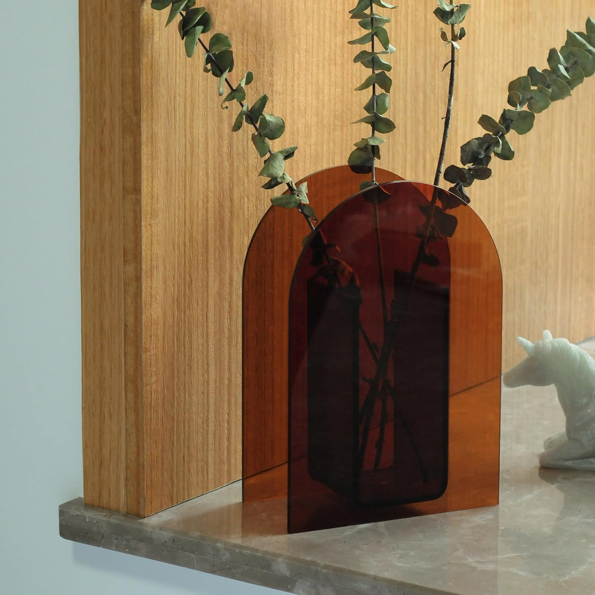 Modern Acrylic Arch Vase - Brown - image 1