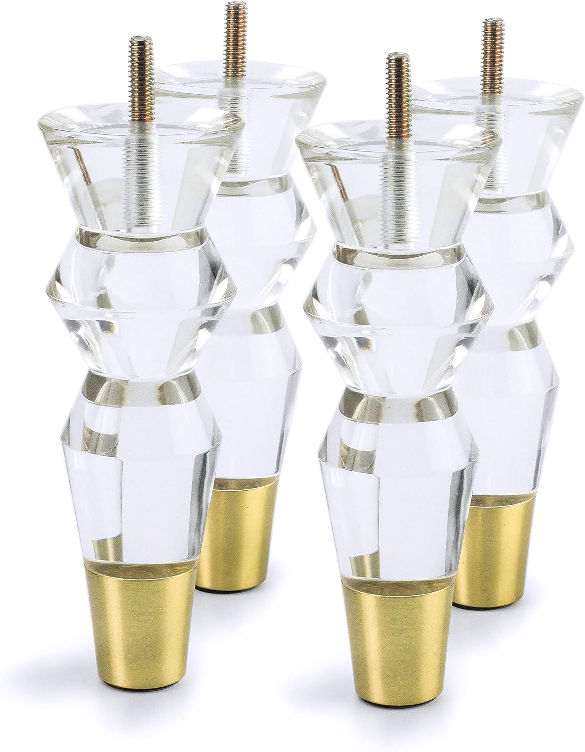6.9-Inch Tapered Acrylic Furniture Legs, Set of 4 - Gold - image 1