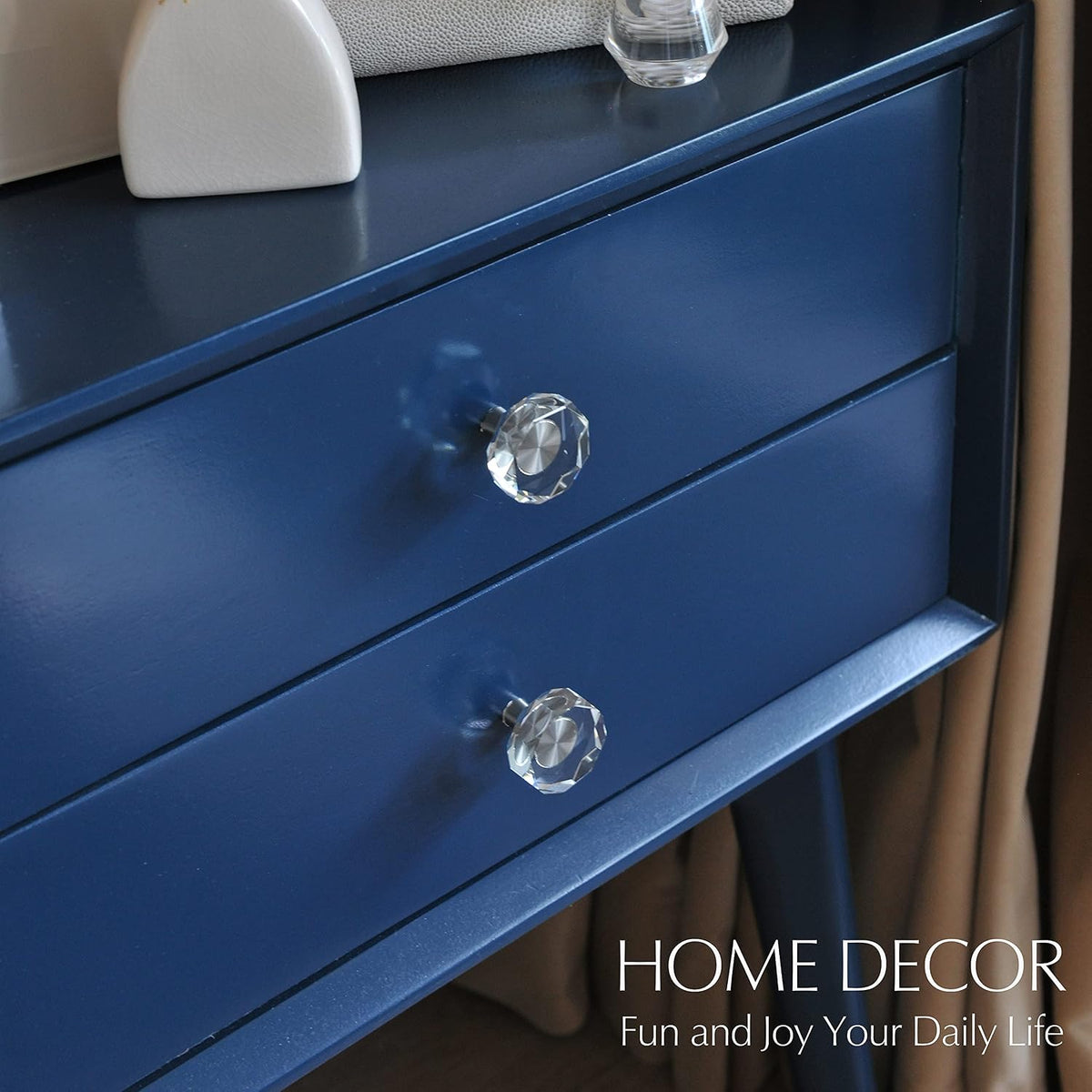 Crystal Cabinet Knobs with Brushed Nickel Base - 6 Pack / Polygon - image 3