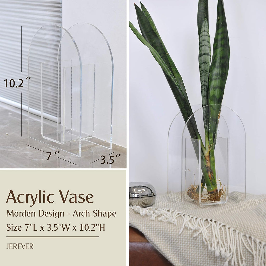 Modern Acrylic Arch Vase - Clear - image 2