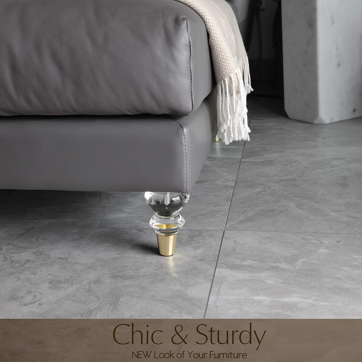 Mid-Century Acrylic Furniture Legs, Set of 4 - 4.7inch - image 2