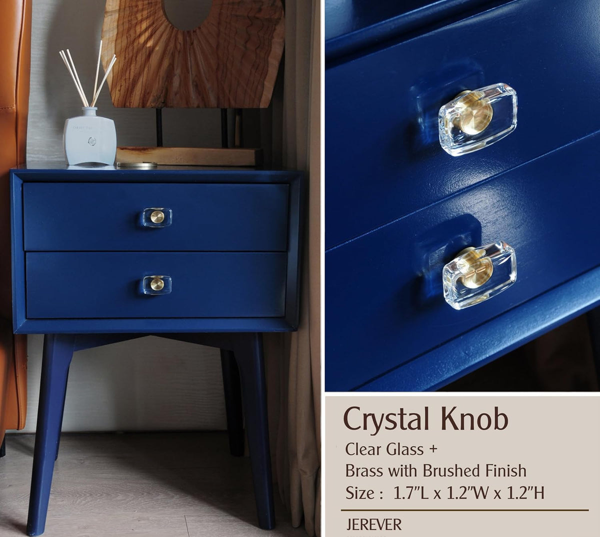 Rectangle Crystal Cabinet Knobs, Set of 4 - Default Title - image 3