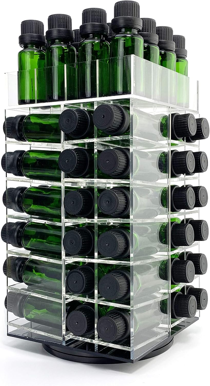 Rotating Acrylic Essential Oil Organizer for 64 Bottles - Default Title - image 1
