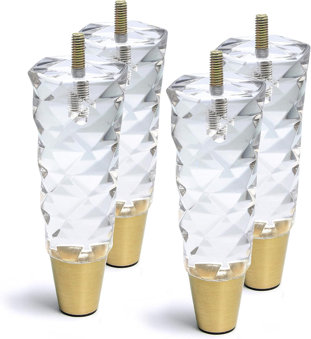Diamond-Pattern Acrylic Furniture Legs, Set of 4 - 5.9inch - image 1