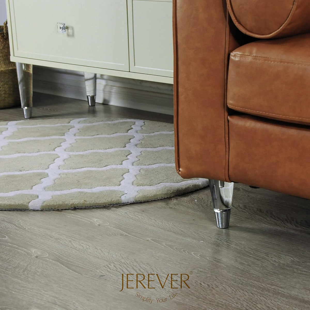 Tapered Acrylic Furniture Legs with Chrome Feet, Set of 4 - JR19007N - image 5