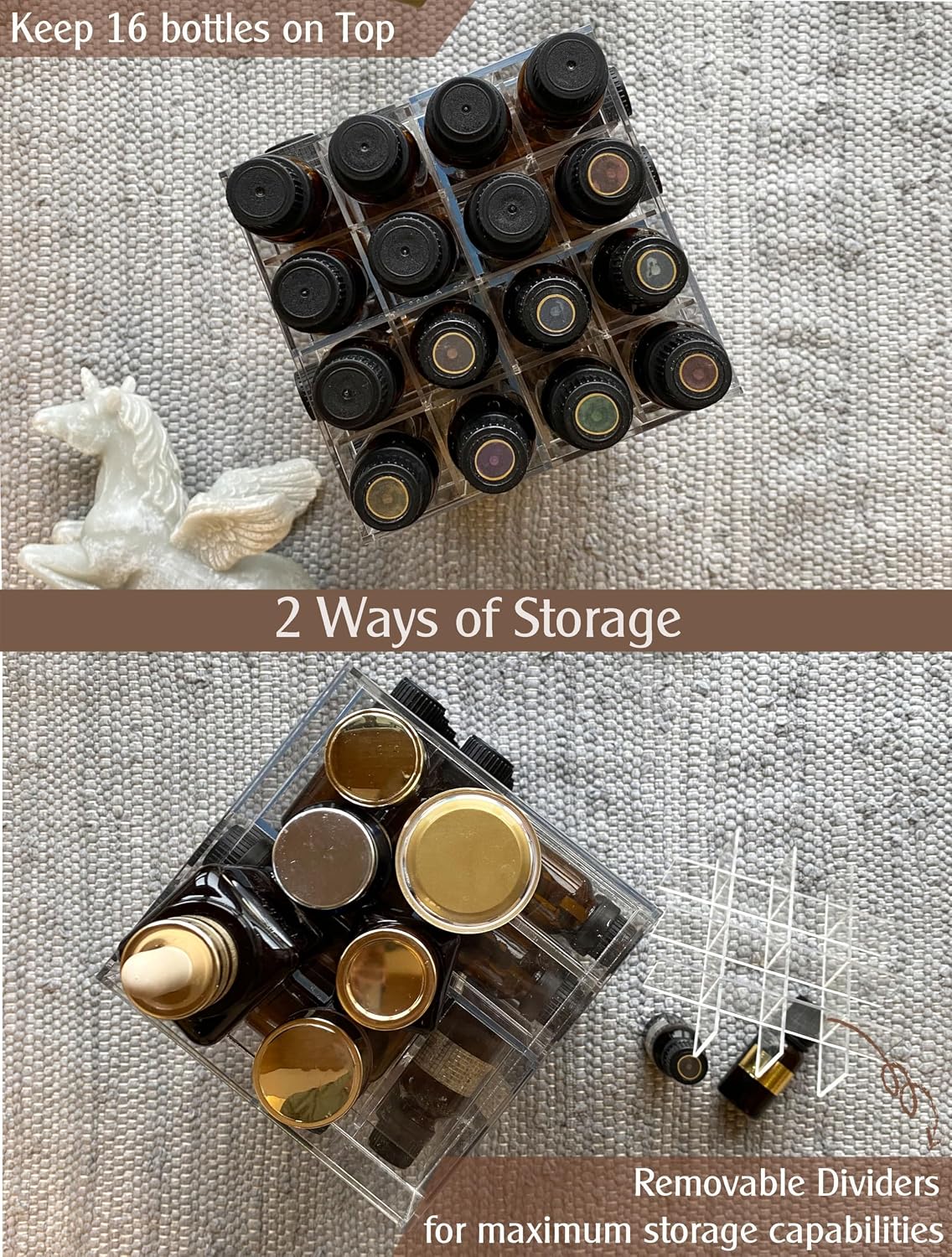 Rotating Acrylic Essential Oil Organizer for 64 Bottles - Default Title - image 3