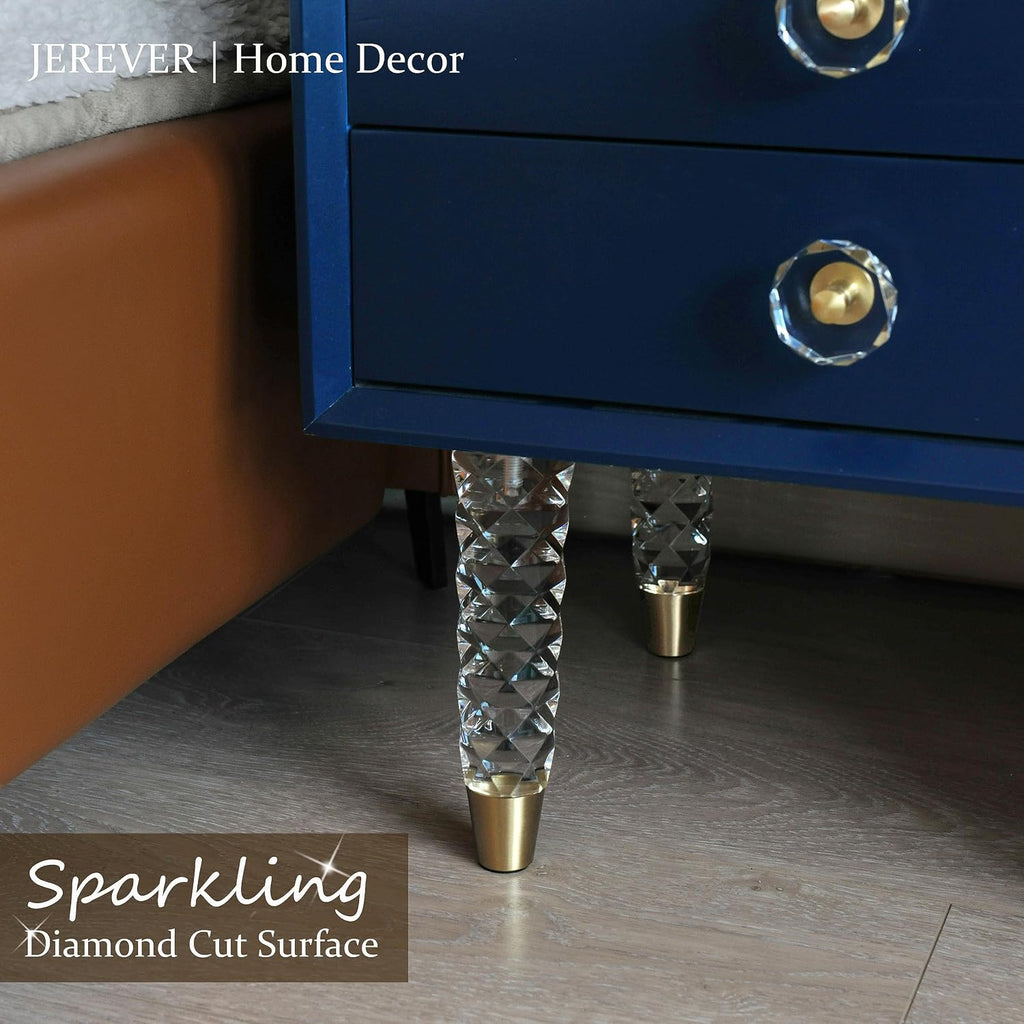 Diamond-Pattern Acrylic Furniture Legs, Set of 4 - 7.8inch - image 3