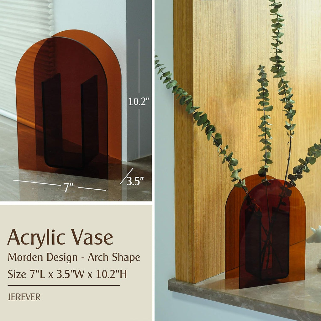 Modern Acrylic Arch Vase - Brown - image 2