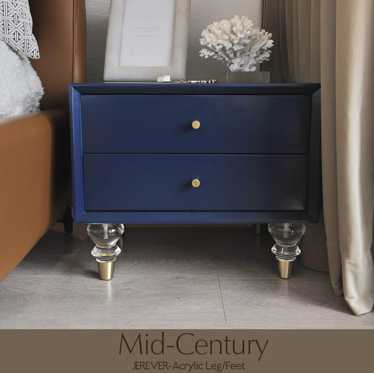 Mid-Century Acrylic Furniture Legs, Set of 4 - 4.7inch - image 3