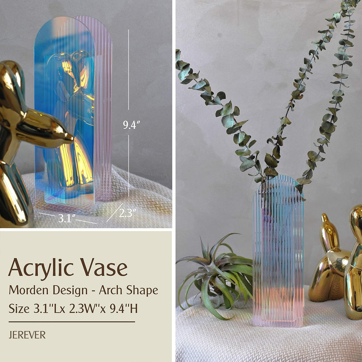 Modern Arch Acrylic Vase - Iridescent - image 2