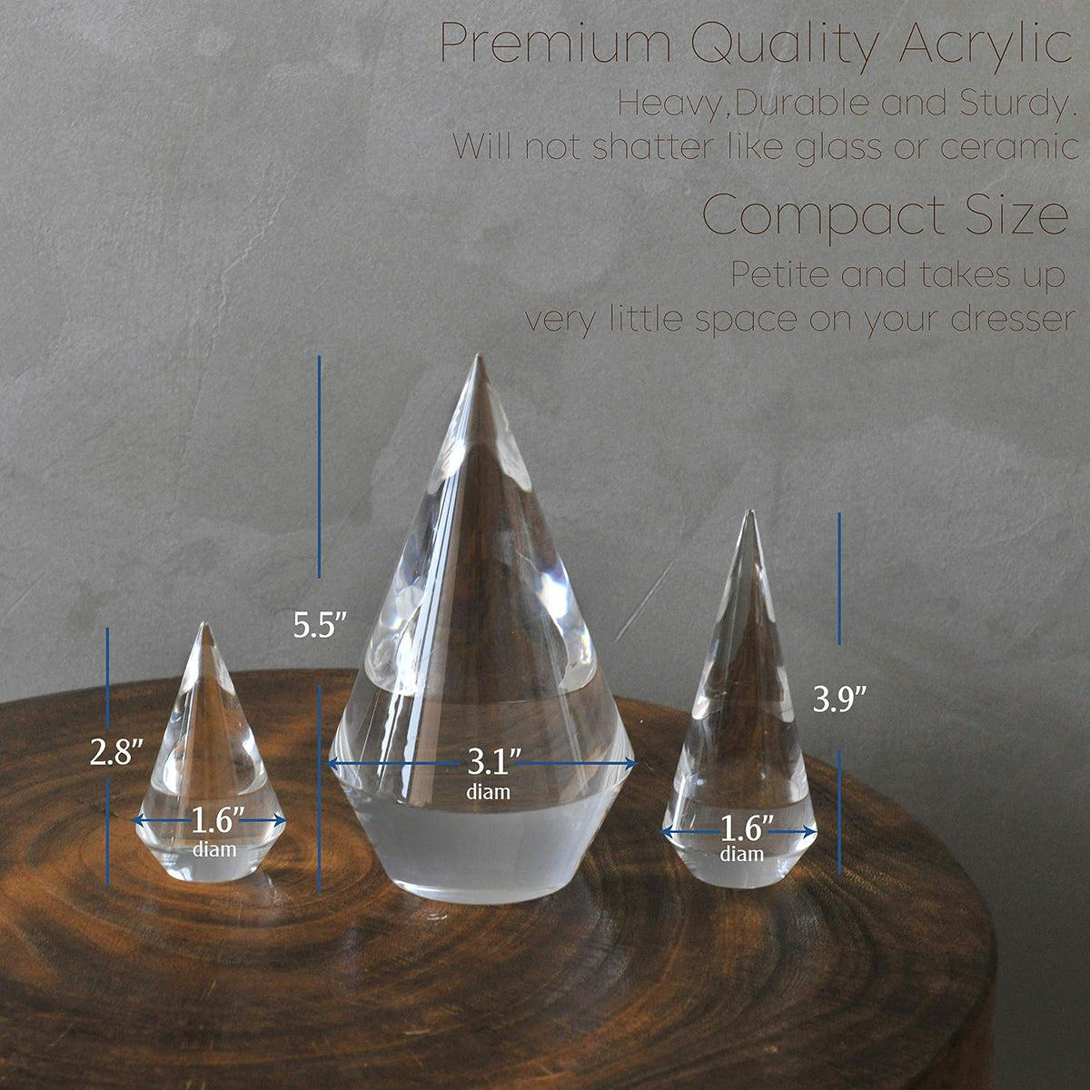 Acrylic Ring Holder Display, Set of 3 - Default Title - image 6