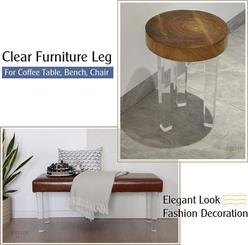 16-Inch Square Acrylic Furniture Legs, Set of 4 - Square Leg - image 2