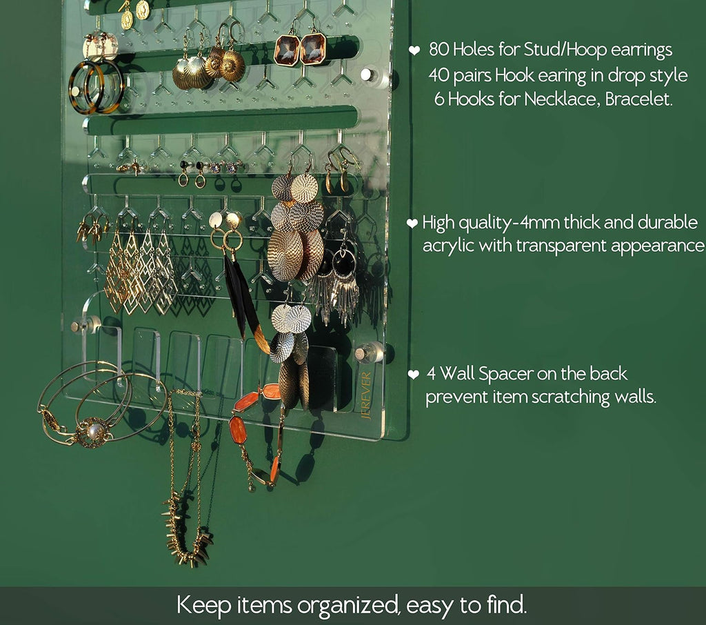 Wall-Mounted Acrylic Jewelry Organizer - Default Title - image 2