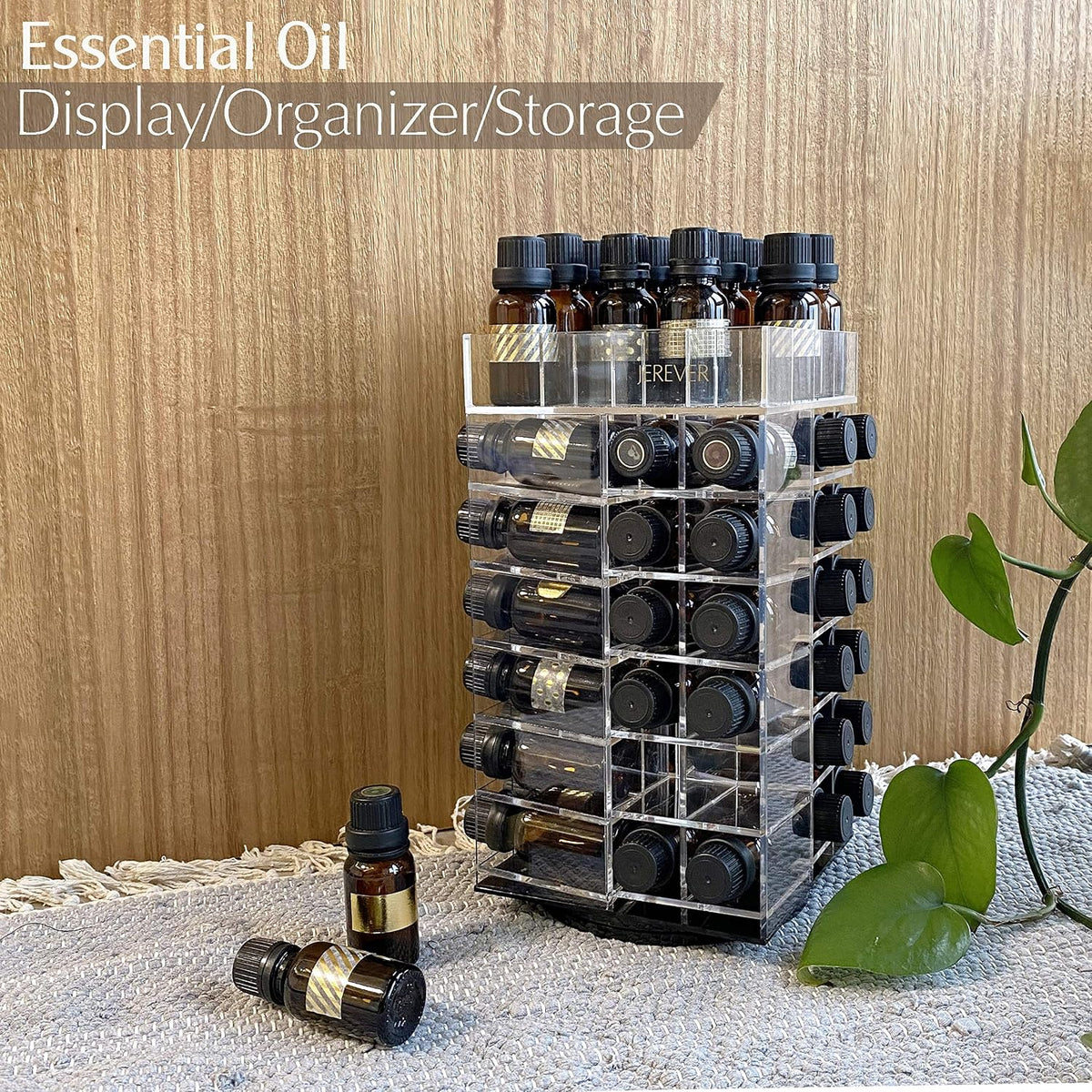Rotating Acrylic Essential Oil Organizer for 64 Bottles - Default Title - image 2