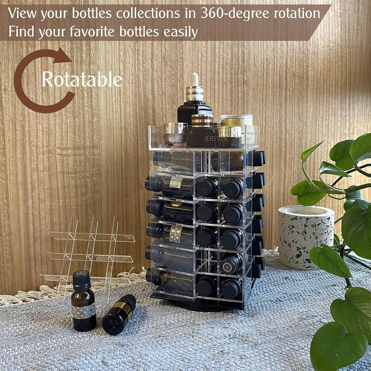 Rotating Acrylic Essential Oil Organizer for 64 Bottles - Default Title - image 4